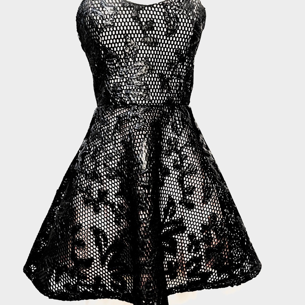 Elegant Black Lace Strapless Dress